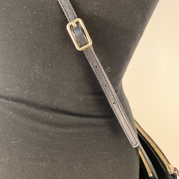 Massimo Dutti Elegant Black Crossbody Bag Zippered Pockets - Picture 9 of 13